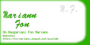 mariann fon business card